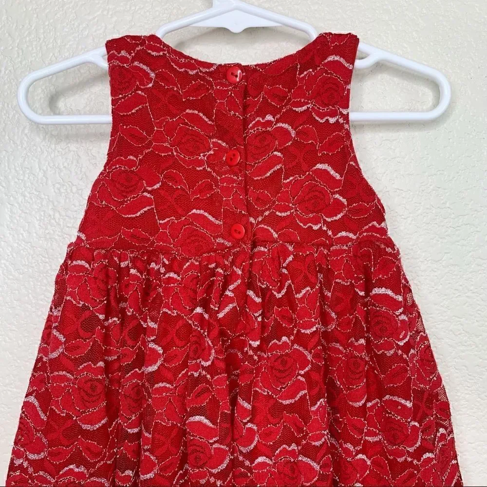 Nanette Baby 6-9 Months Red Baby Girl Dress